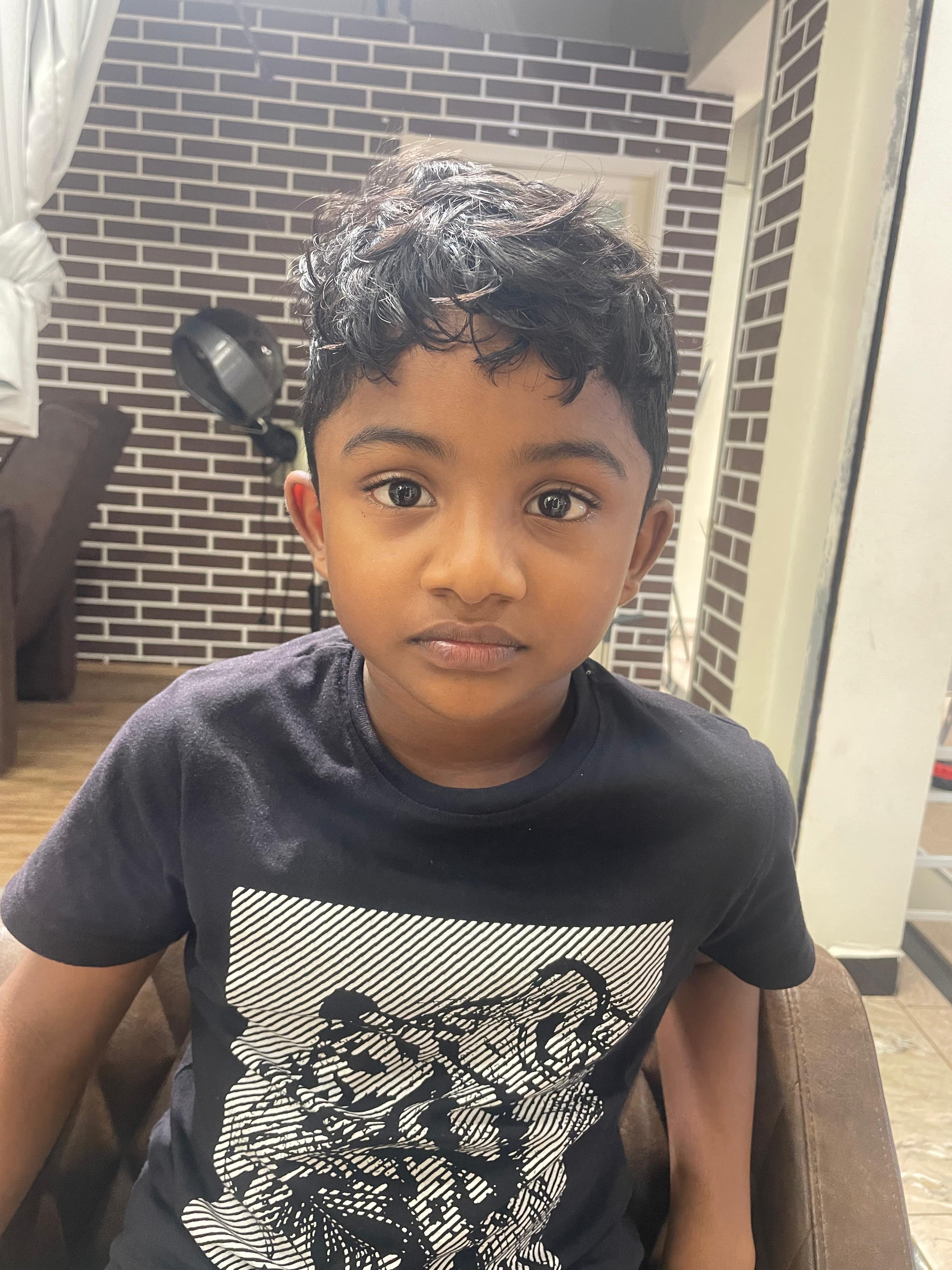Kids fade haircut before transformation
