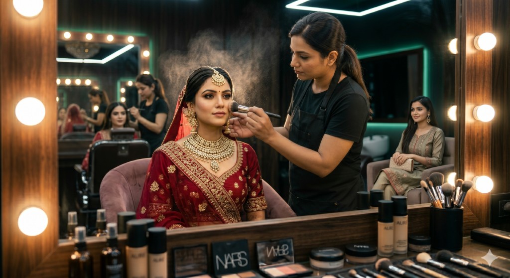 Makeup service at FreshFace salon