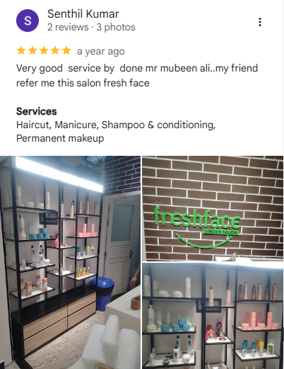 Google review by Senthil Kumar - 5 stars: Very good service by done mr mubeen ali